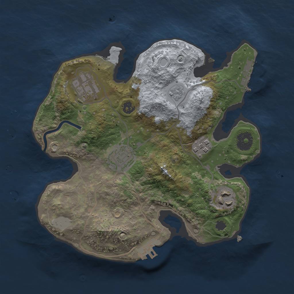 Rust Map: Procedural Map, Size: 2500, Seed: 1389690, 12 Monuments