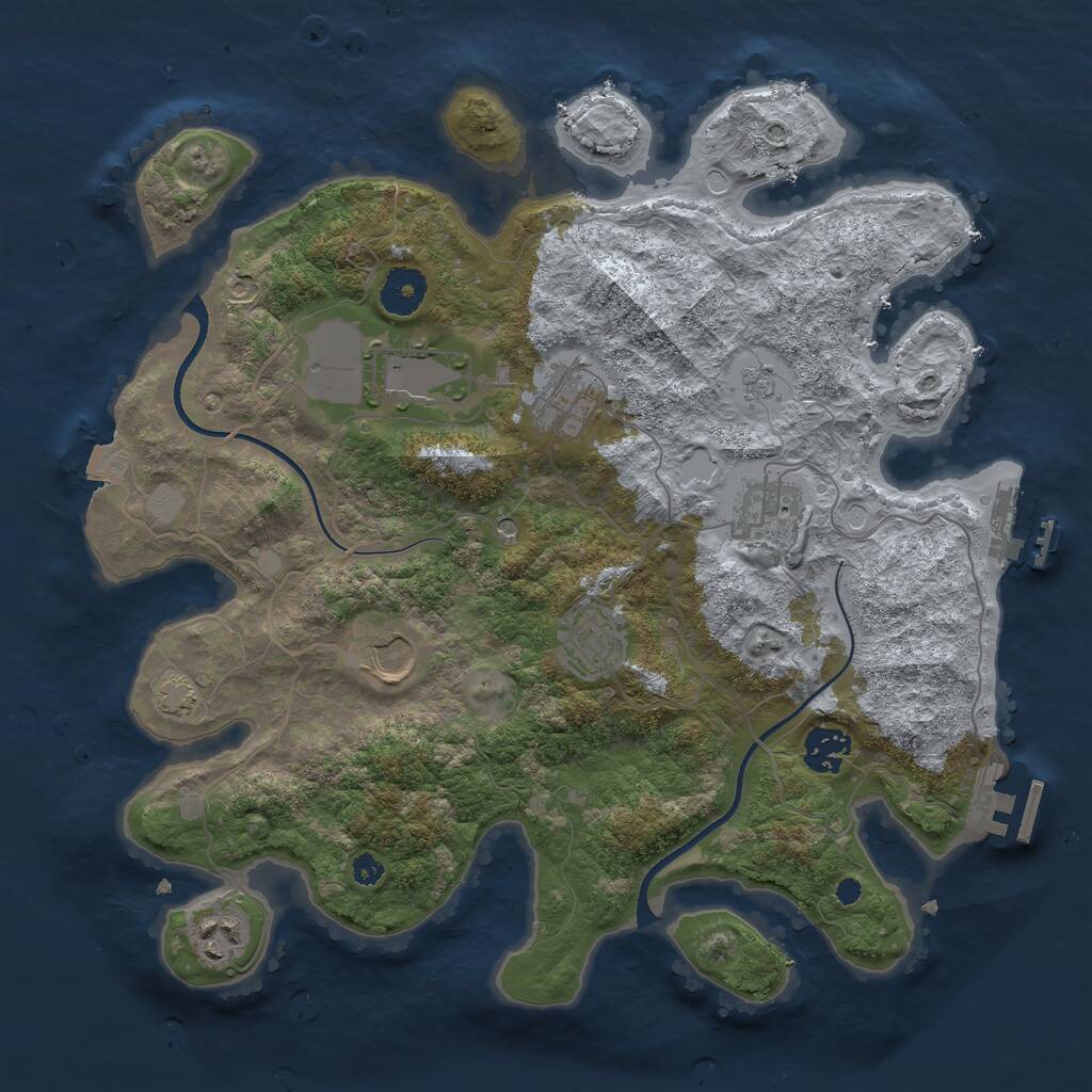 Rust Map: Procedural Map, Size: 3500, Seed: 192837, 13 Monuments