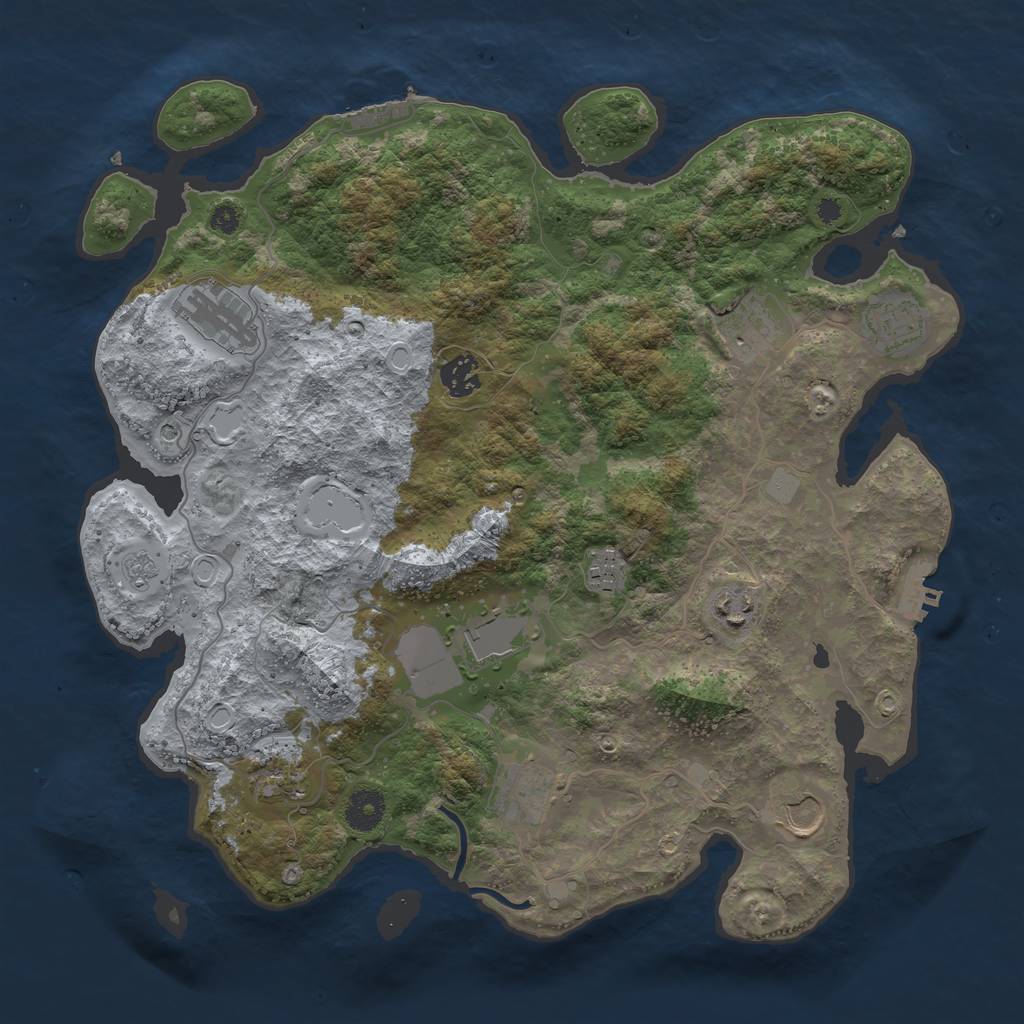 Rust Map: Procedural Map, Size: 3750, Seed: 15464, 17 Monuments