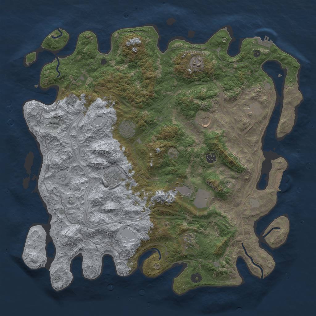 Rust Map: Procedural Map, Size: 4500, Seed: 2418525, 16 Monuments