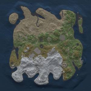 Thumbnail Rust Map: Procedural Map, Size: 3500, Seed: 877996146, 14 Monuments