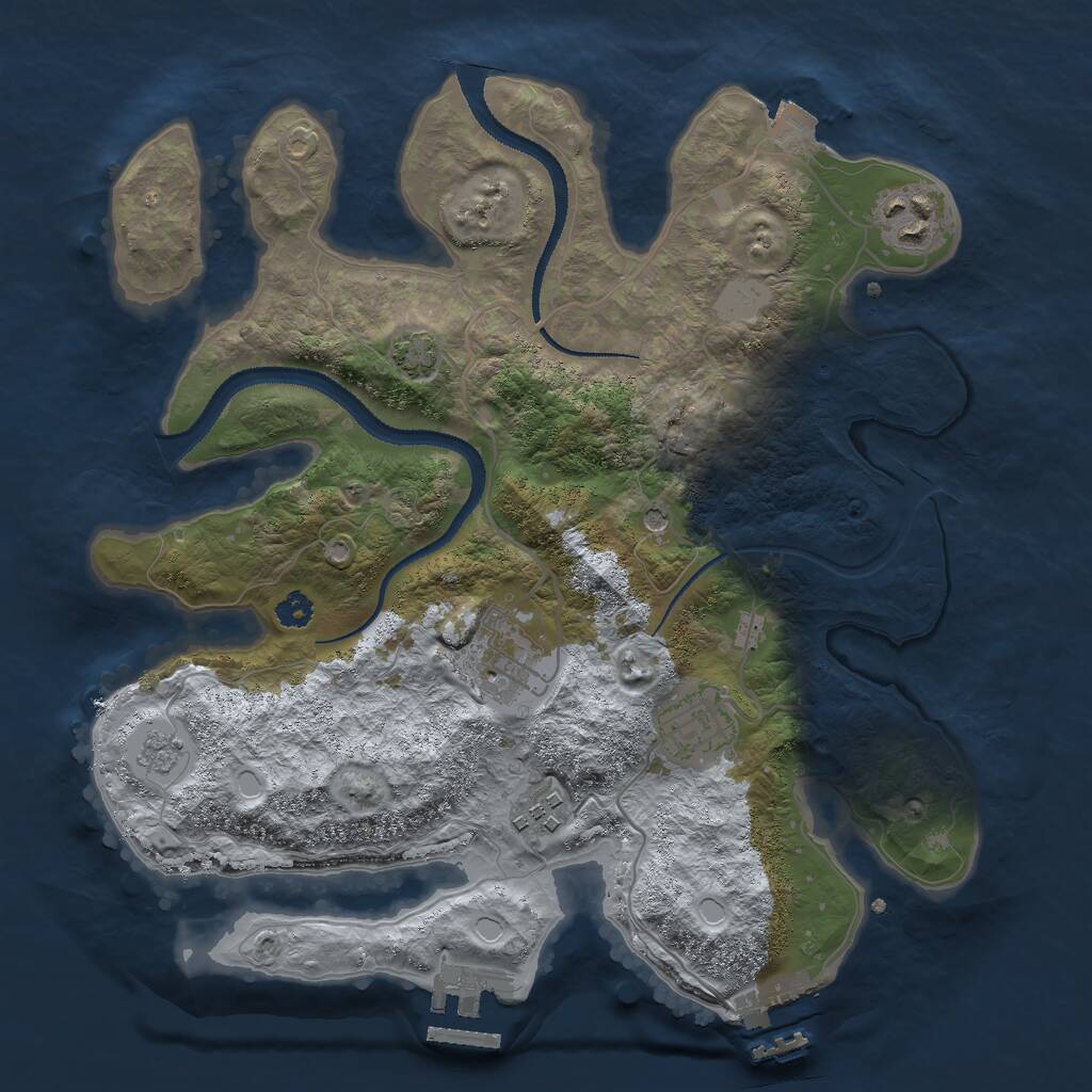 Rust Map: Procedural Map, Size: 3000, Seed: 635294, 10 Monuments