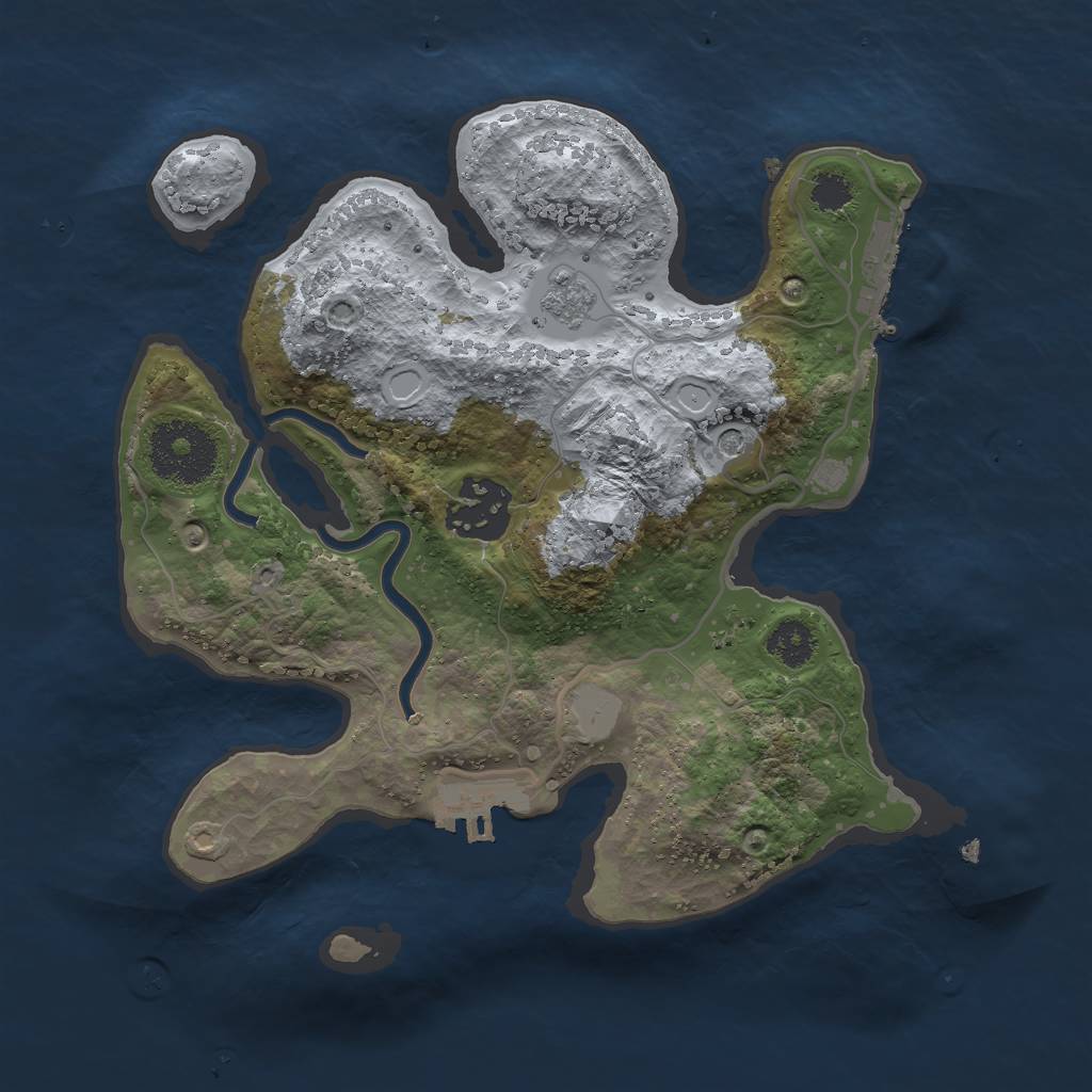 Rust Map: Procedural Map, Size: 2500, Seed: 1730882, 8 Monuments