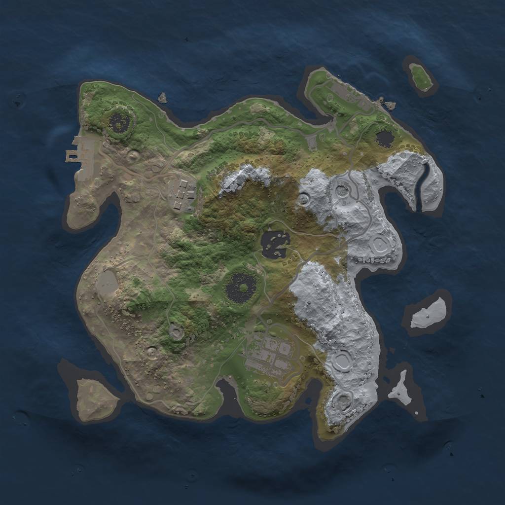Rust Map: Procedural Map, Size: 2500, Seed: 276887686, 9 Monuments