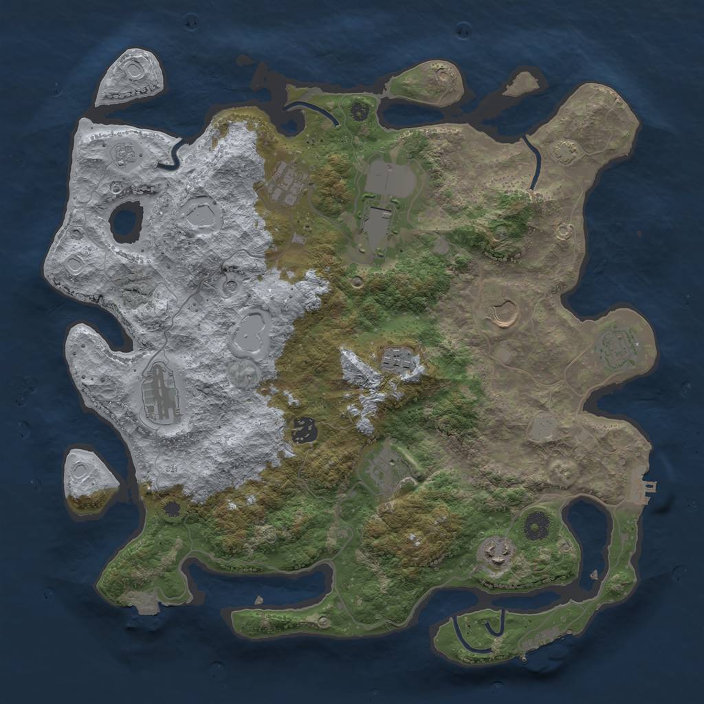 Rust Map: Procedural Map, Size: 3850, Seed: 1652294461, 17 Monuments