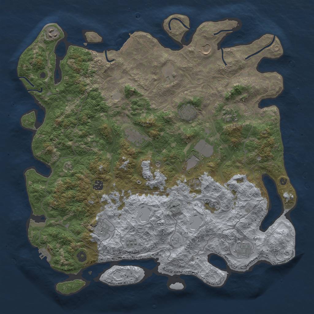 Rust Map: Procedural Map, Size: 4500, Seed: 2018122, 18 Monuments