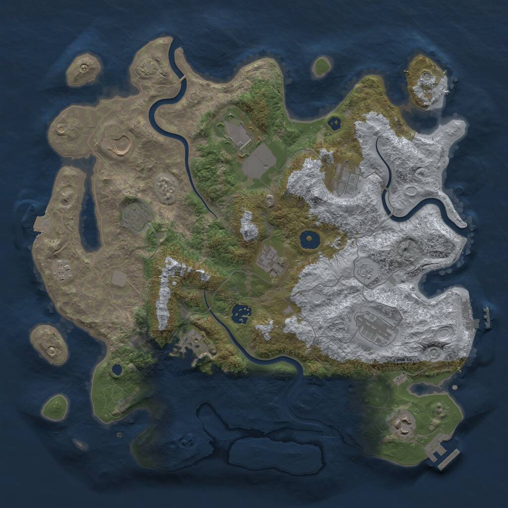 Rust Map: Procedural Map, Size: 3850, Seed: 1626160744, 16 Monuments