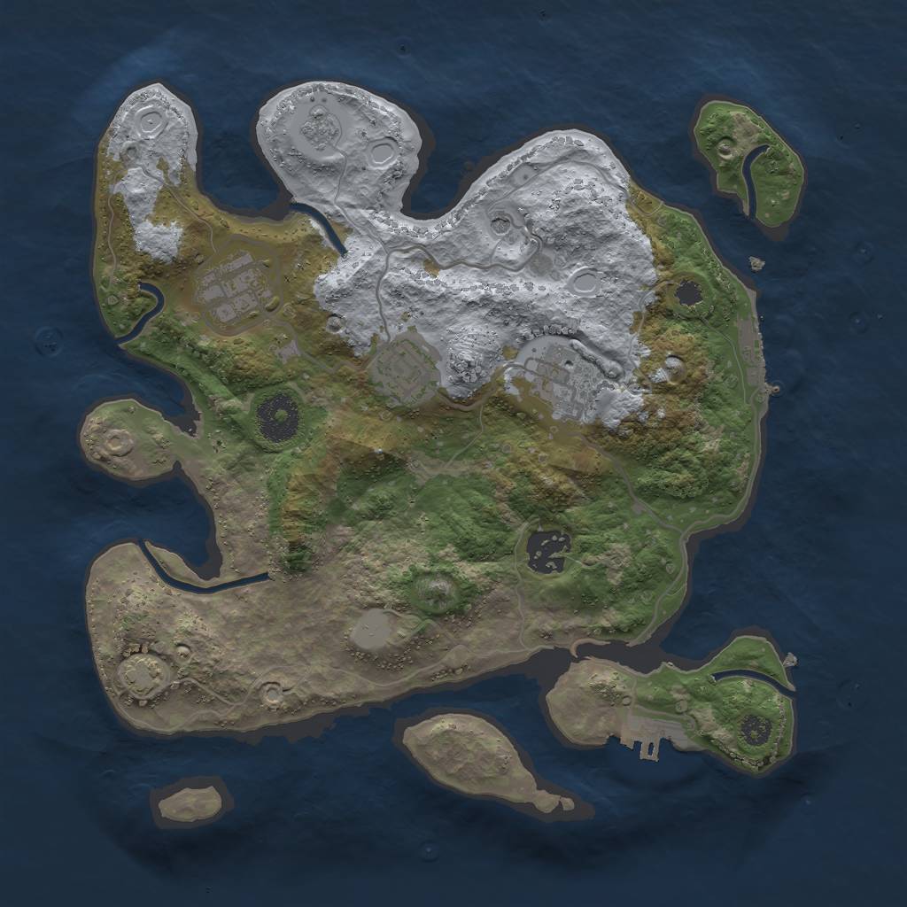Rust Map: Procedural Map, Size: 3000, Seed: 546789, 12 Monuments