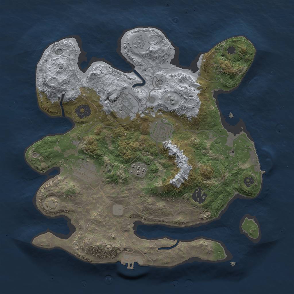 Rust Map: Procedural Map, Size: 3000, Seed: 624, 12 Monuments