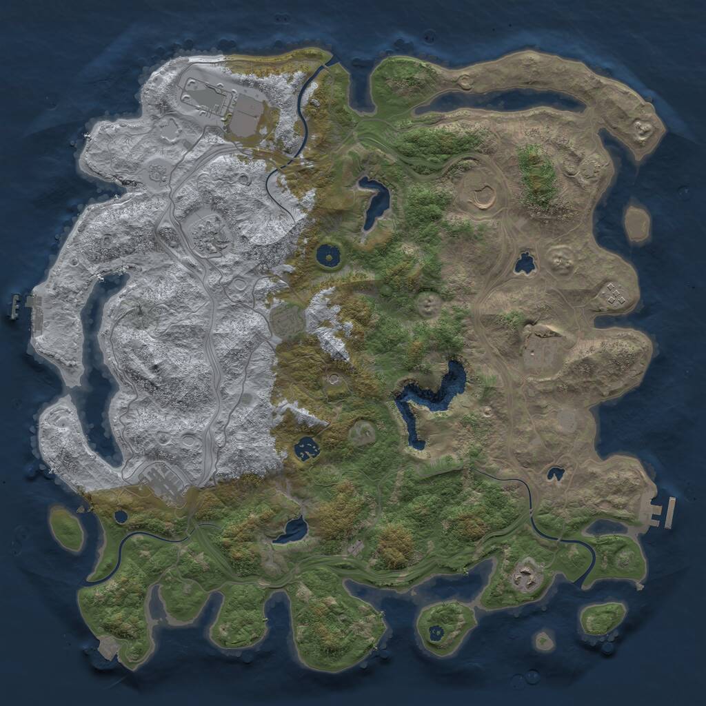 Rust Map: Procedural Map, Size: 4500, Seed: 2146971272, 15 Monuments