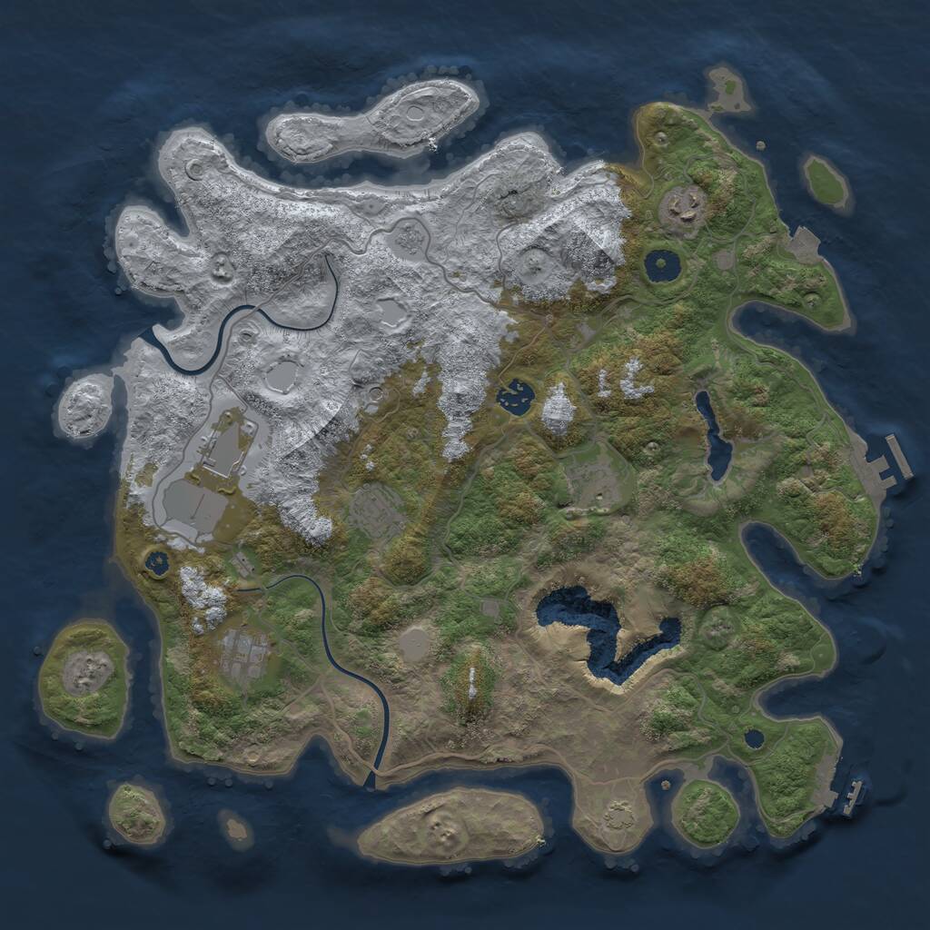 Rust Map: Procedural Map, Size: 4000, Seed: 712672, 12 Monuments