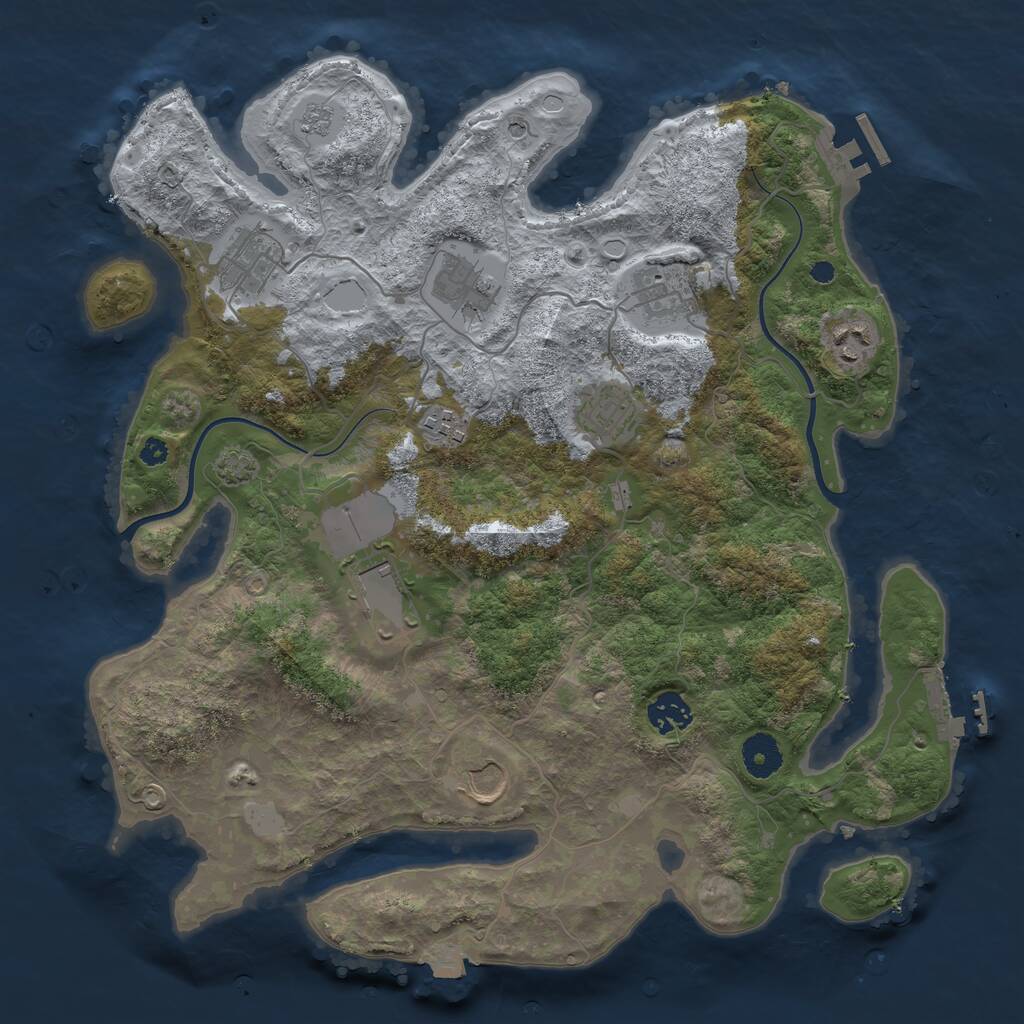 Rust Map: Procedural Map, Size: 3680, Seed: 203, 15 Monuments