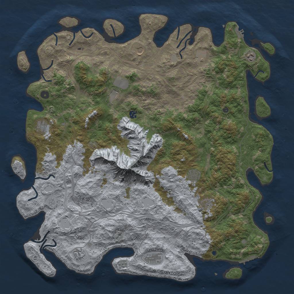 Rust Map: Procedural Map, Size: 5335, Seed: 2147483647, 19 Monuments