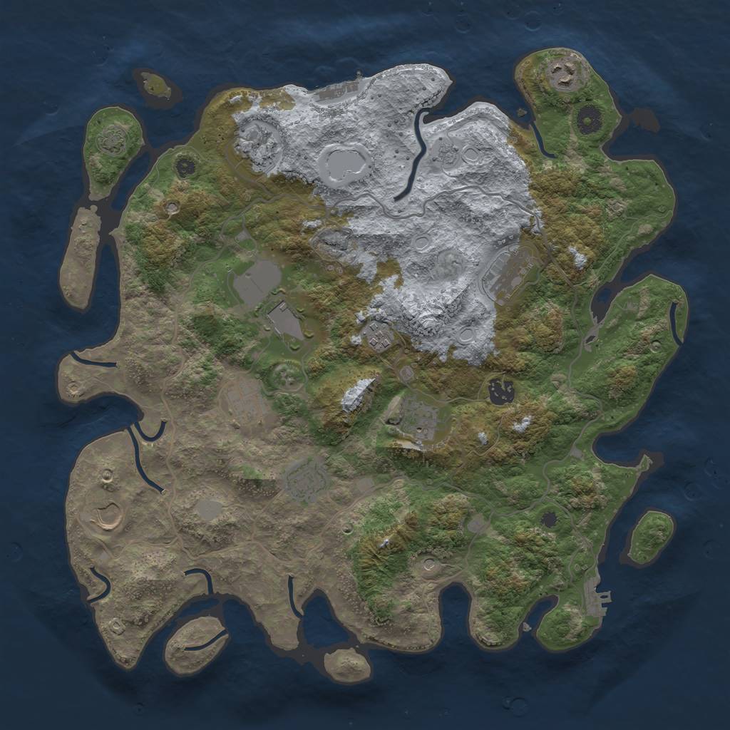 Rust Map: Procedural Map, Size: 4000, Seed: 2027920567, 18 Monuments