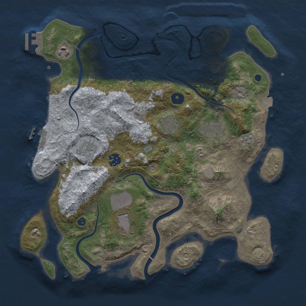 Rust Map: Procedural Map, Size: 3700, Seed: 1248, 13 Monuments