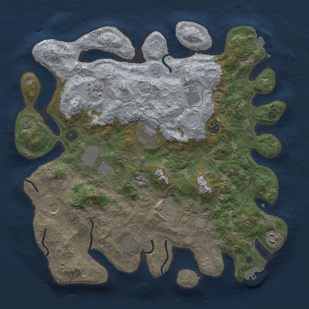 Rust Map: Procedural Map, Size: 4000, Seed: 2029836, 17 Monuments