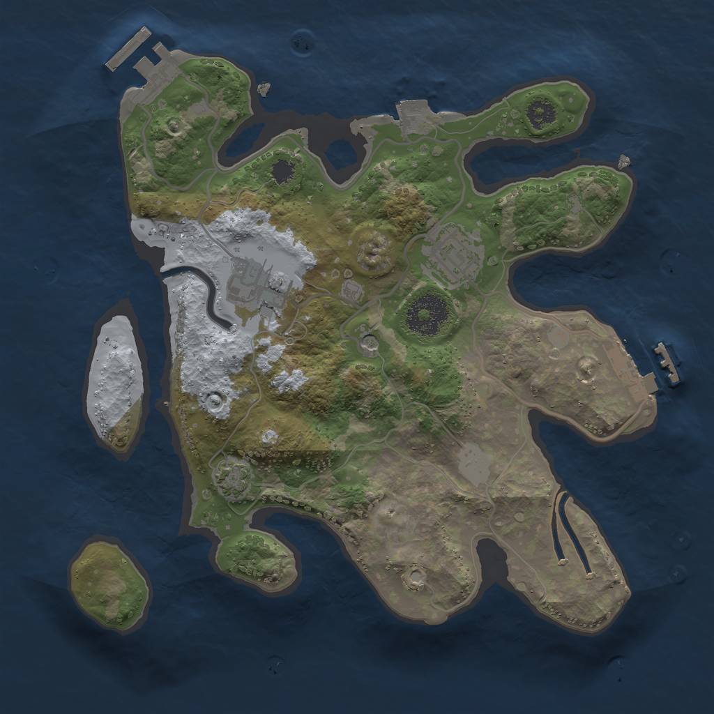 Rust Map: Procedural Map, Size: 2600, Seed: 2, 9 Monuments