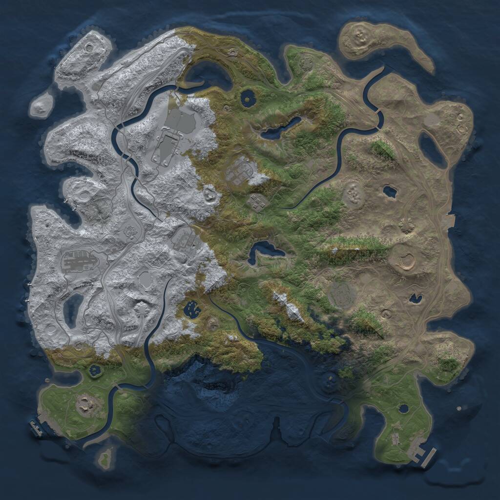 Rust Map: Procedural Map, Size: 4500, Seed: 94234532, 15 Monuments