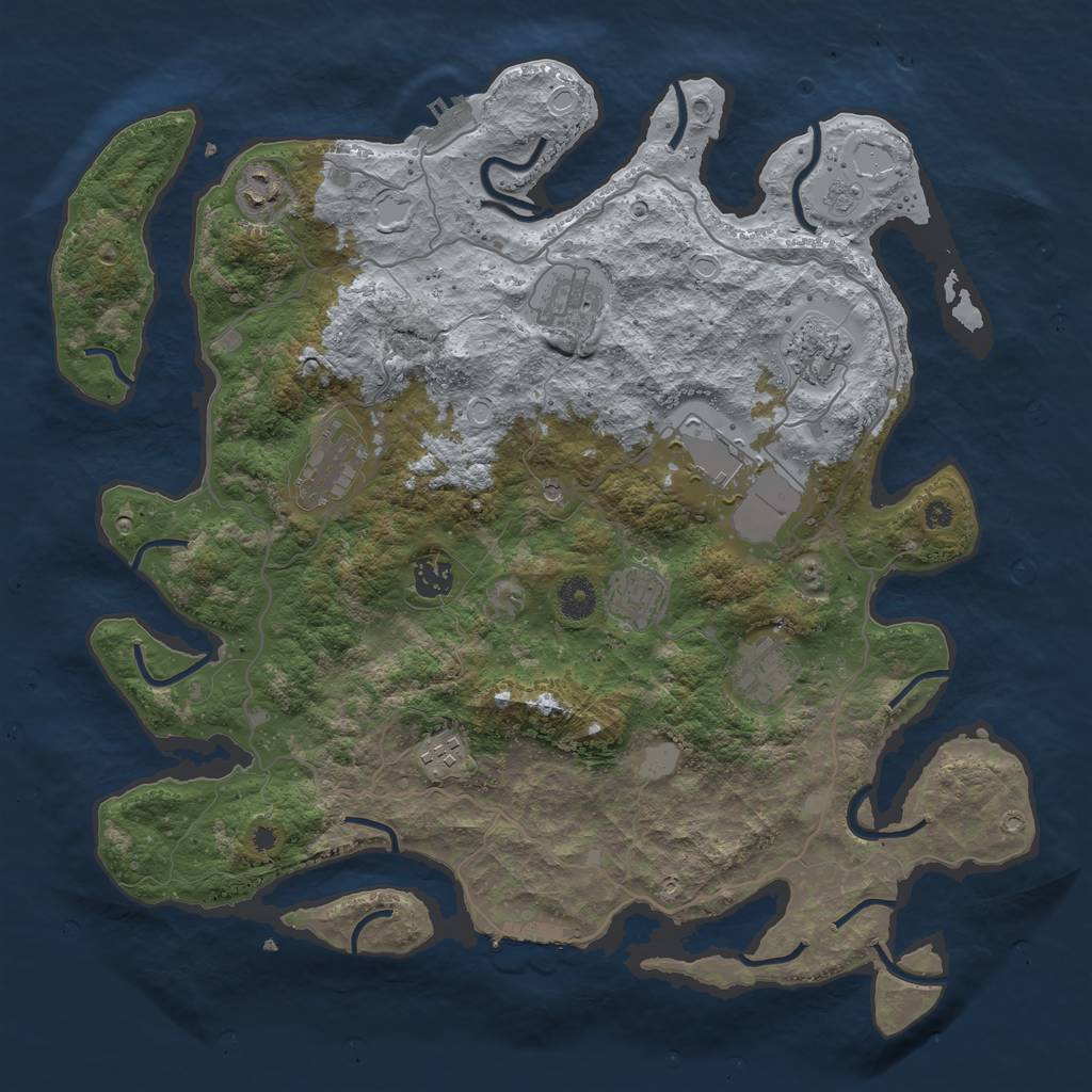 Rust Map: Procedural Map, Size: 4000, Seed: 24022022, 16 Monuments