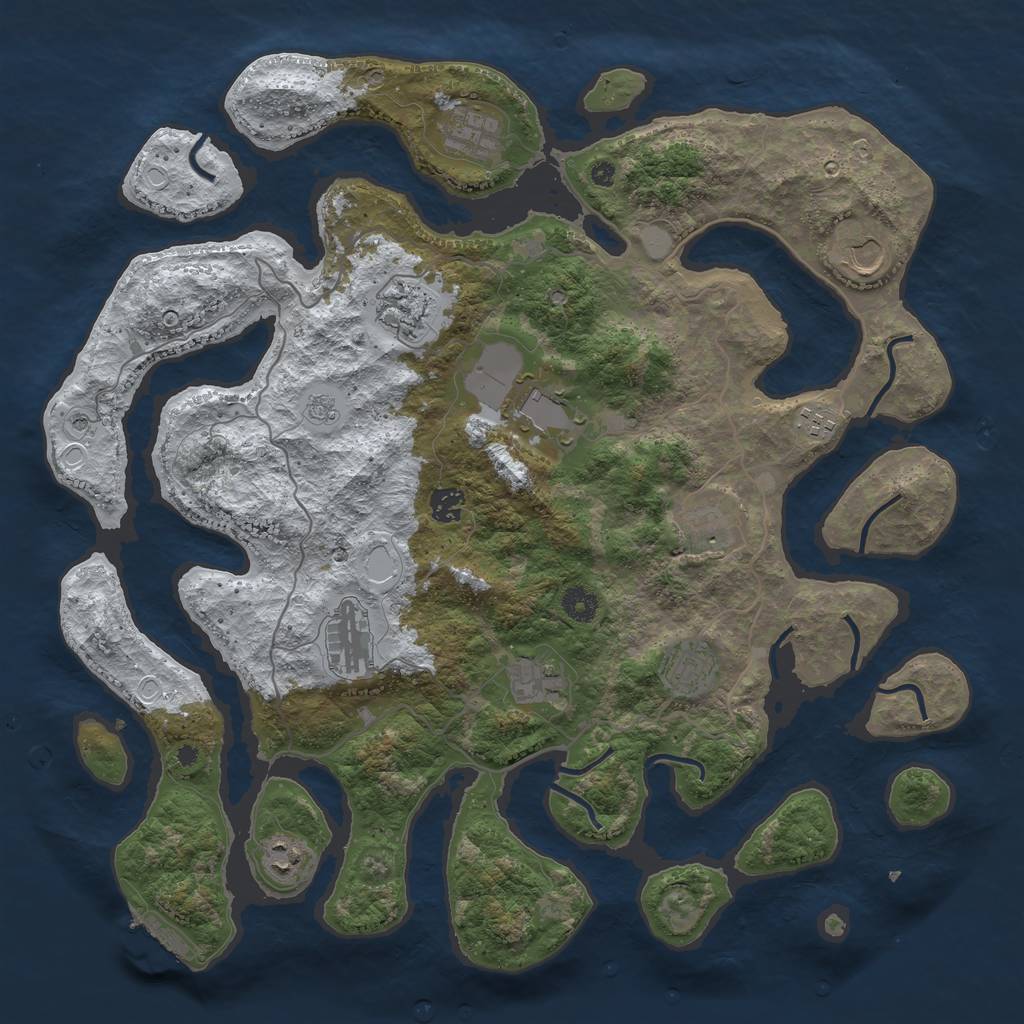 Rust Map: Procedural Map, Size: 4250, Seed: 2146971272, 19 Monuments