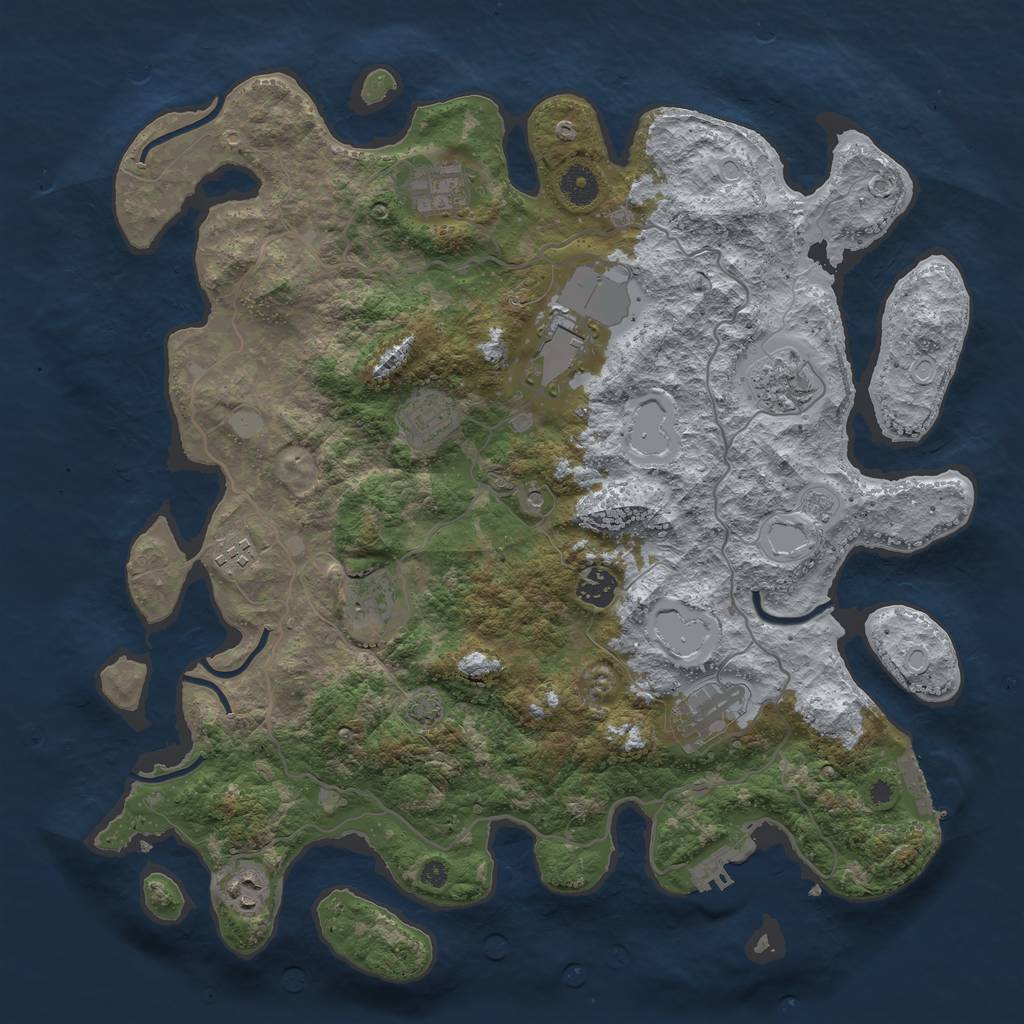 Rust Map: Procedural Map, Size: 4000, Seed: 1543622596, 17 Monuments
