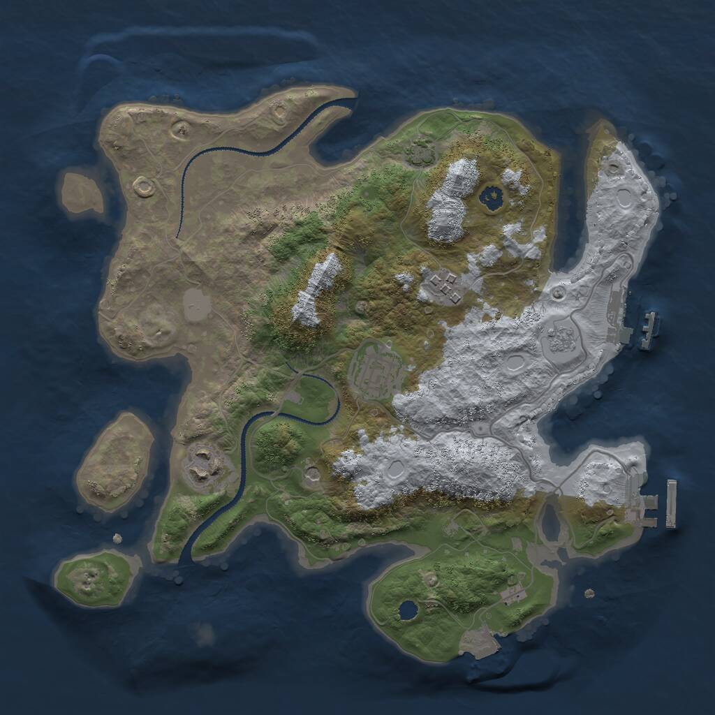 Rust Map: Procedural Map, Size: 3000, Seed: 260222, 9 Monuments