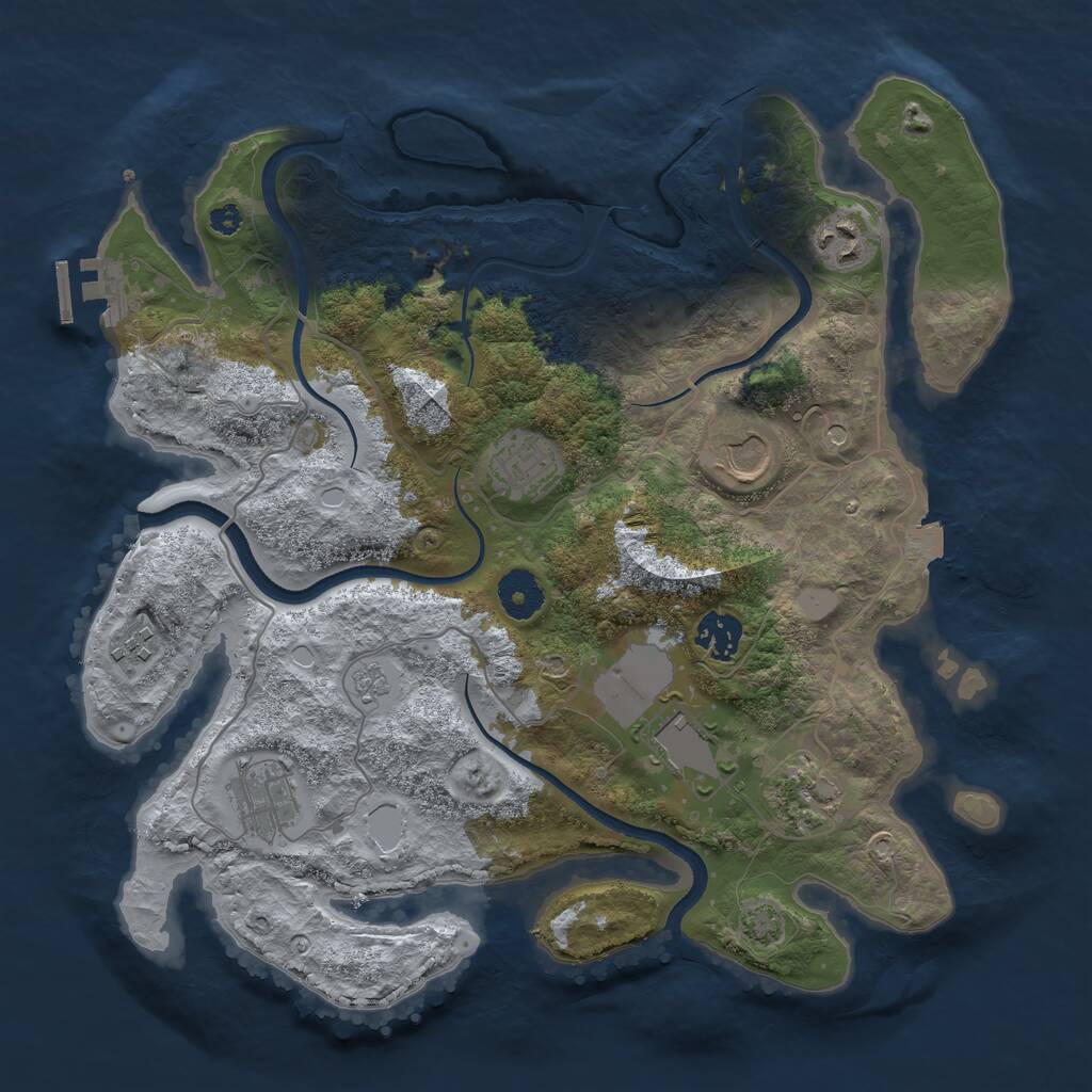 Rust Map: Procedural Map, Size: 3500, Seed: 5925112, 13 Monuments
