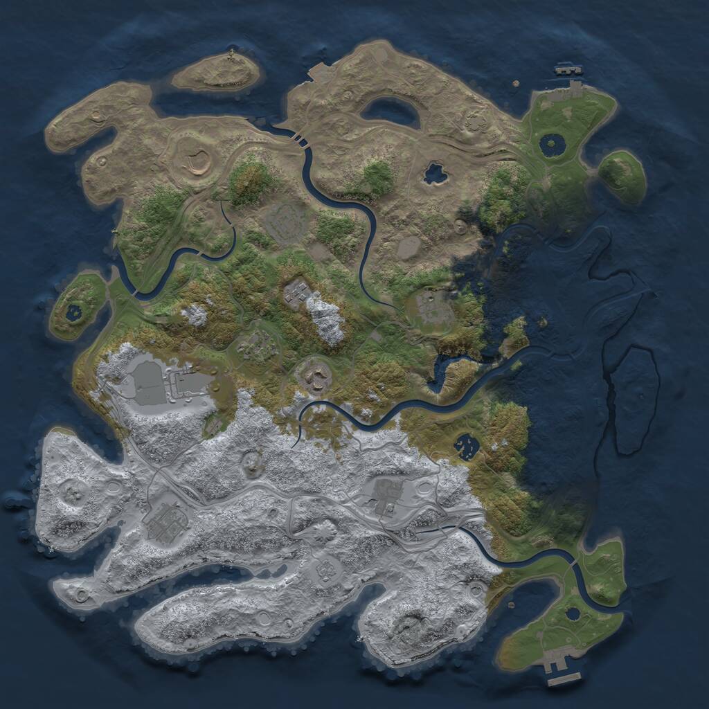 Rust Map: Procedural Map, Size: 4300, Seed: 1463373673, 16 Monuments