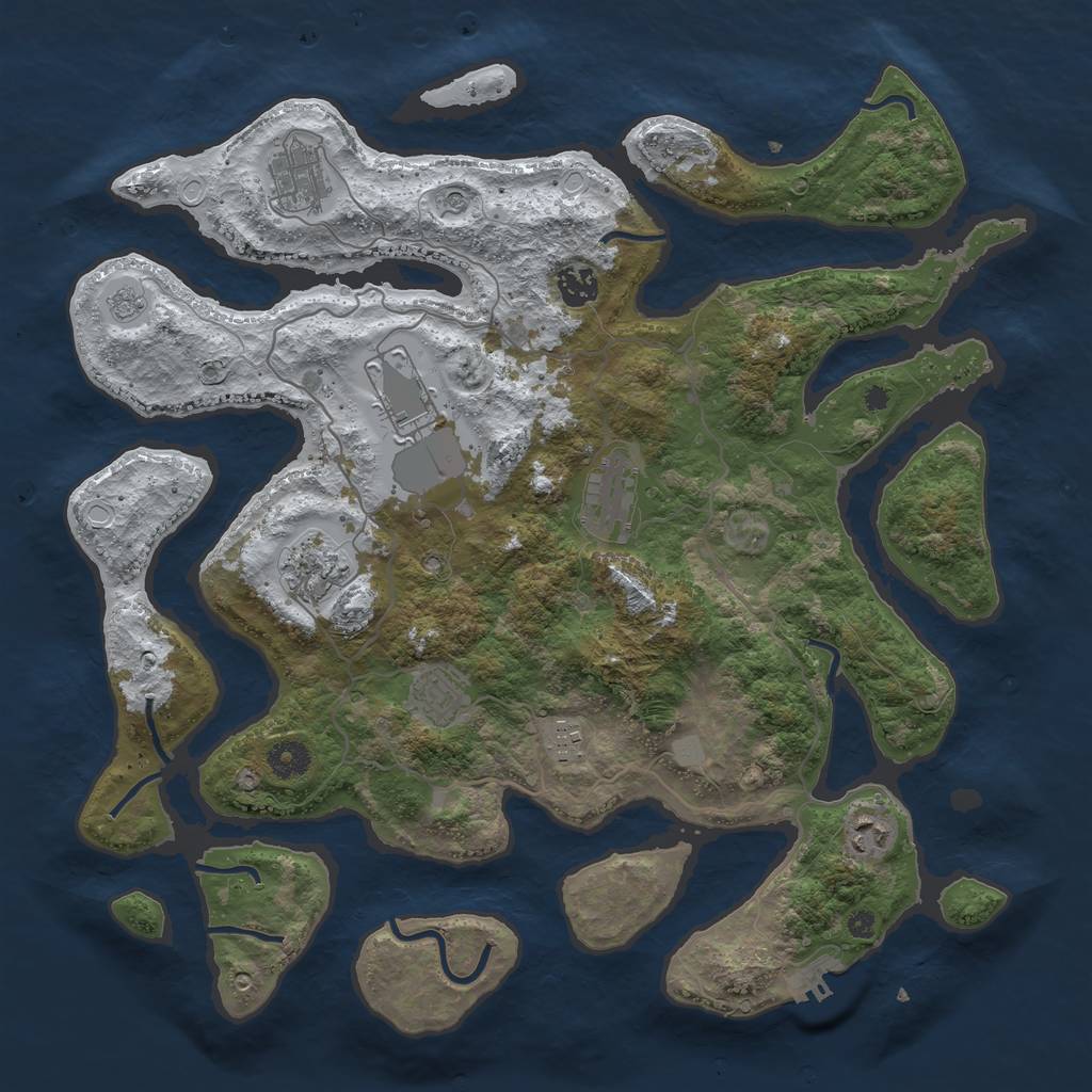 Rust Map: Procedural Map, Size: 4000, Seed: 350, 16 Monuments