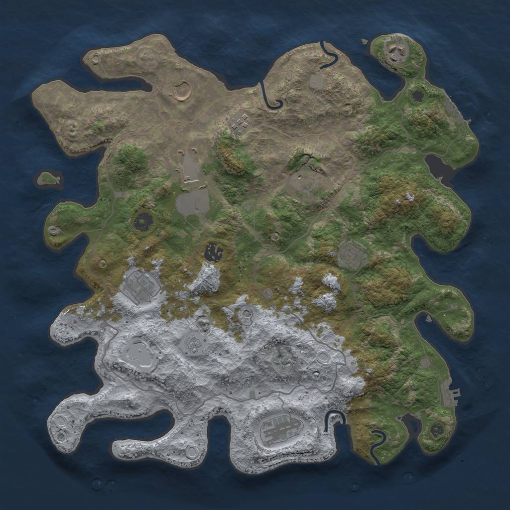 Rust Map: Procedural Map, Size: 4000, Seed: 1668186935, 16 Monuments