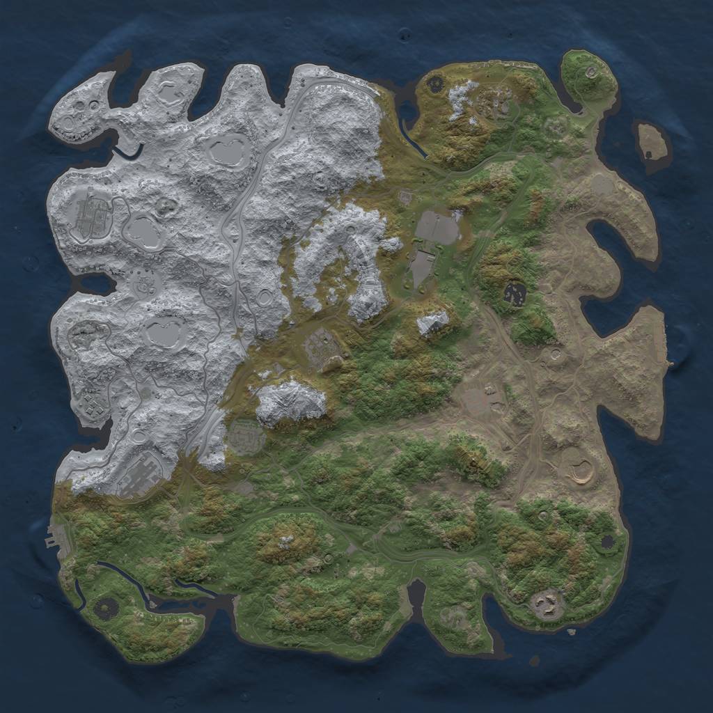 Rust Map: Procedural Map, Size: 4500, Seed: 7012022, 18 Monuments