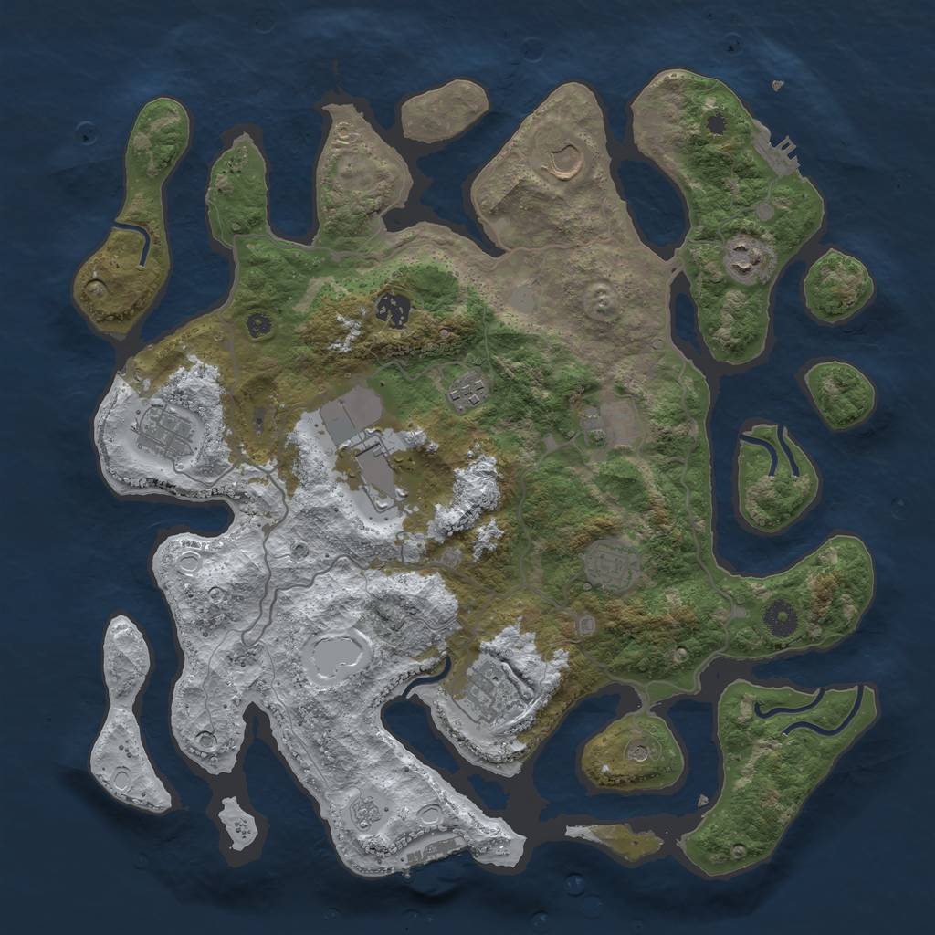 Rust Map: Procedural Map, Size: 4000, Seed: 618752926, 18 Monuments