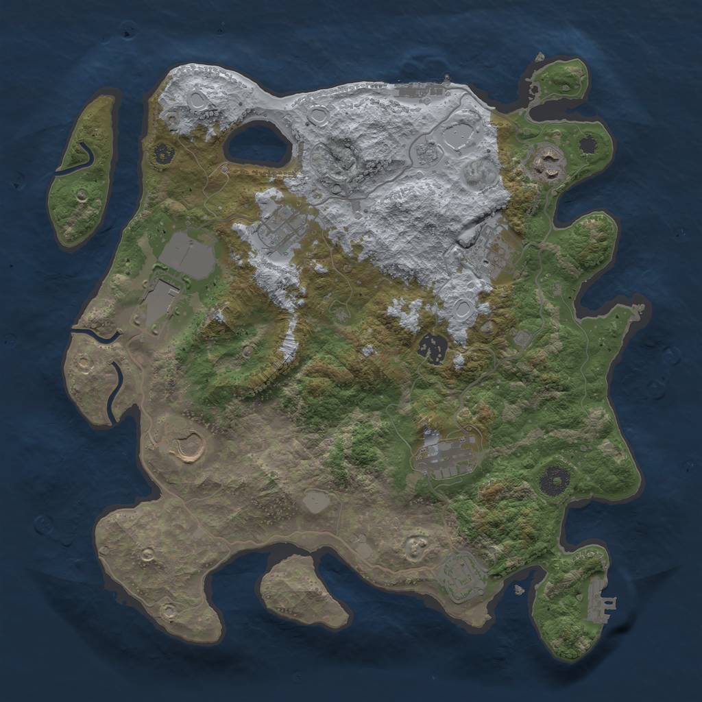 Rust Map: Procedural Map, Size: 3500, Seed: 5255781, 14 Monuments