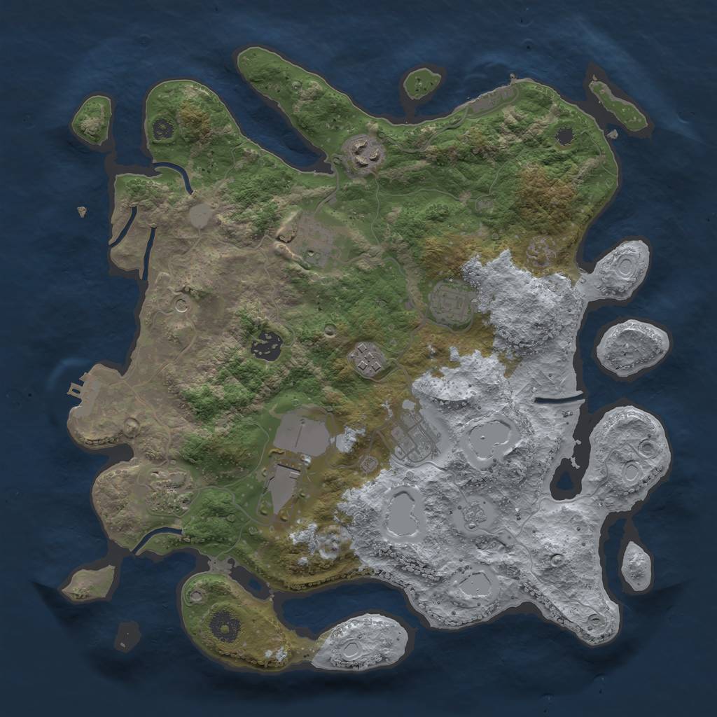 Rust Map: Procedural Map, Size: 3500, Seed: 211, 15 Monuments