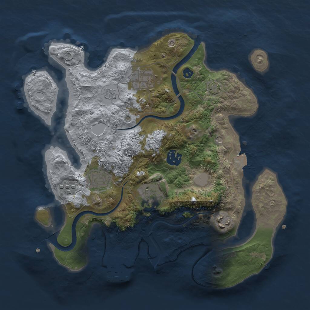 Rust Map: Procedural Map, Size: 3000, Seed: 47249, 11 Monuments