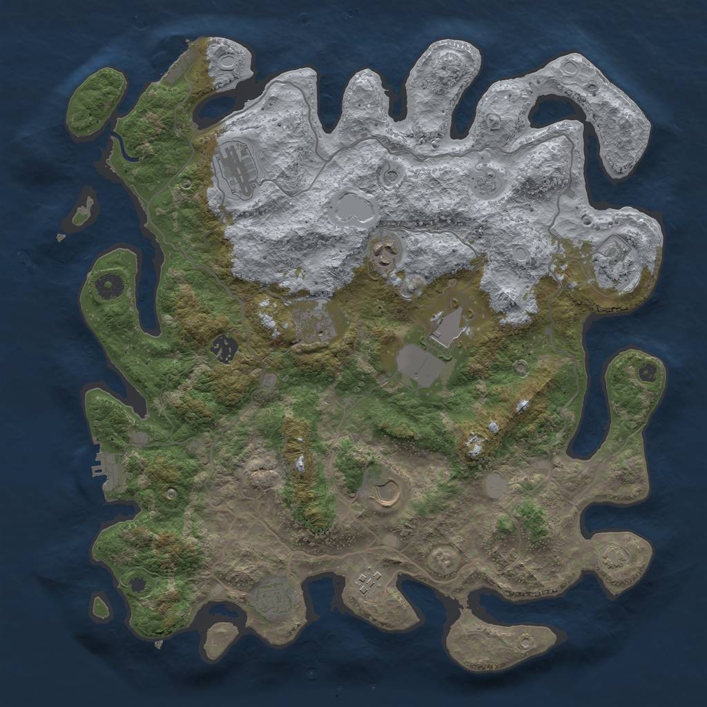 Rust Map: Procedural Map, Size: 4000, Seed: 12346, 17 Monuments