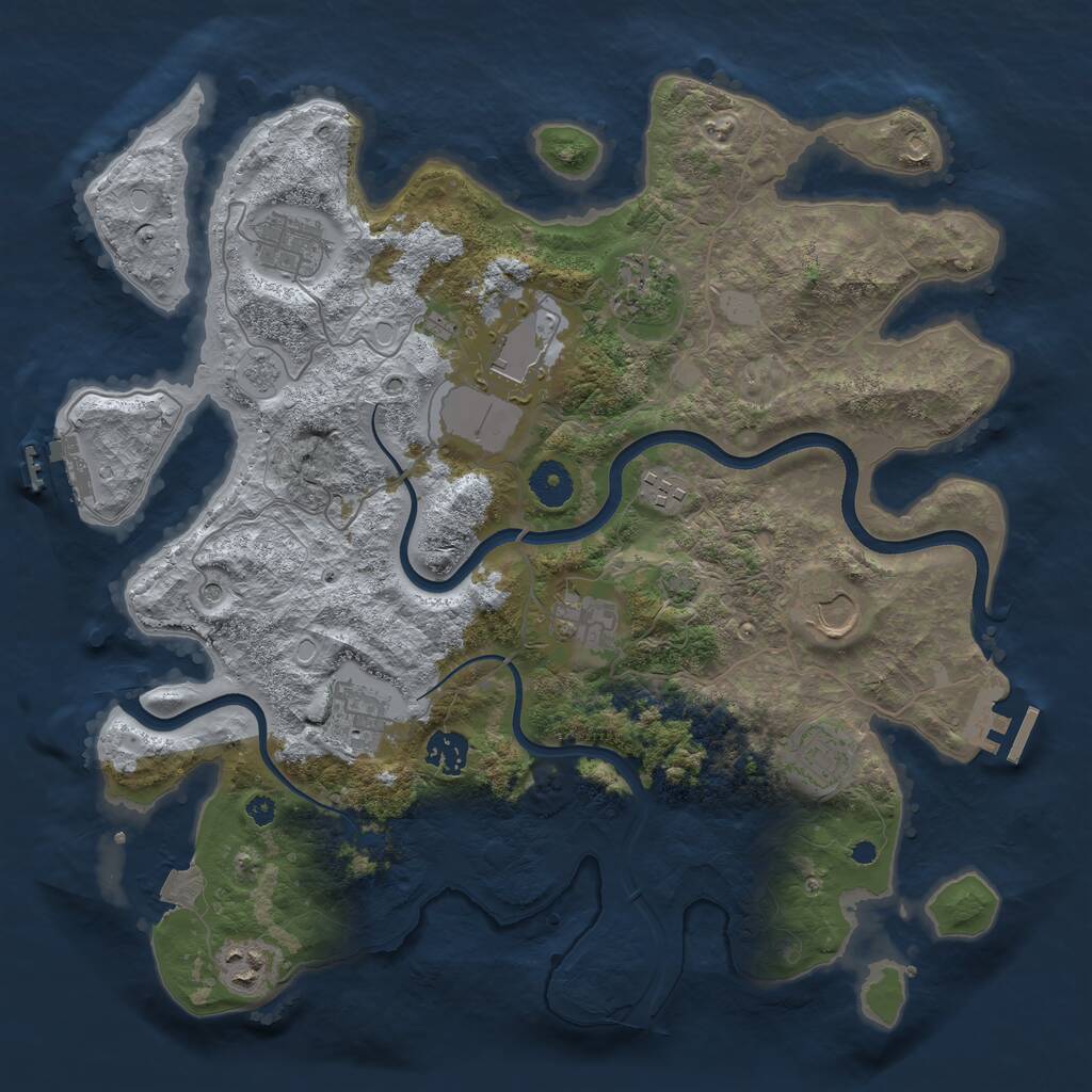Rust Map: Procedural Map, Size: 3750, Seed: 1522490966, 16 Monuments