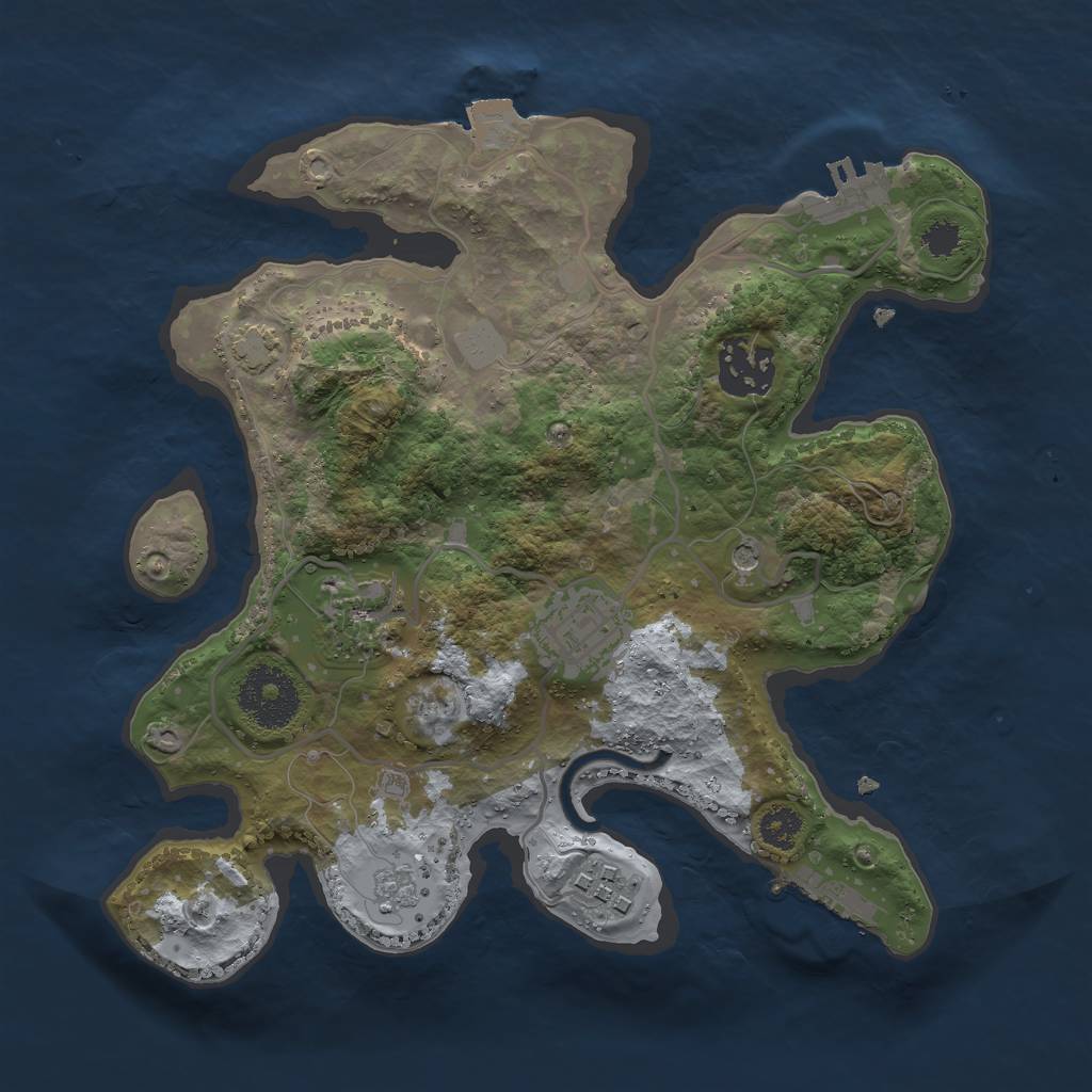 Rust Map: Procedural Map, Size: 2700, Seed: 30, 12 Monuments
