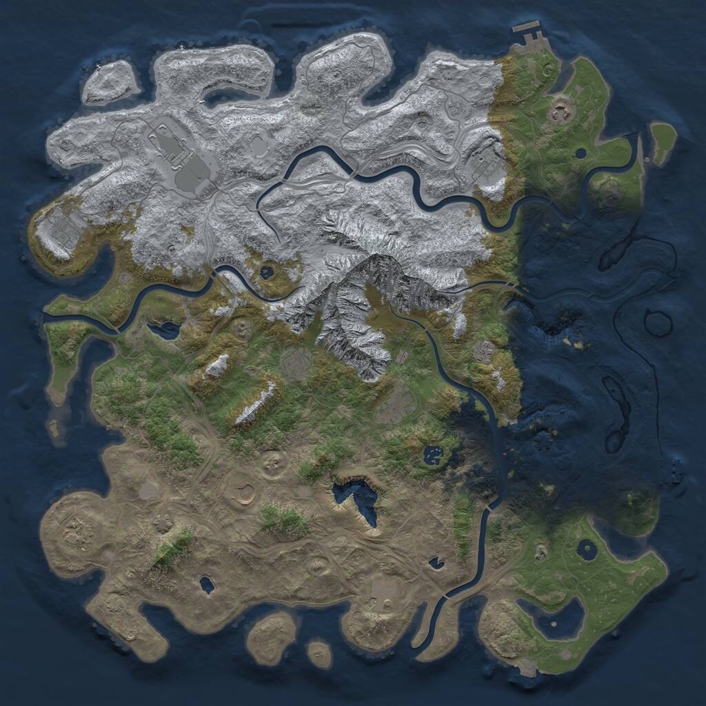 Rust Map: Procedural Map, Size: 5200, Seed: 1234, 17 Monuments