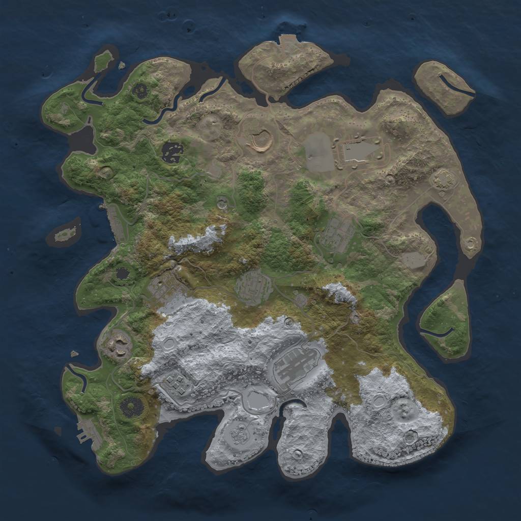 Rust Map: Procedural Map, Size: 3500, Seed: 3022022, 17 Monuments