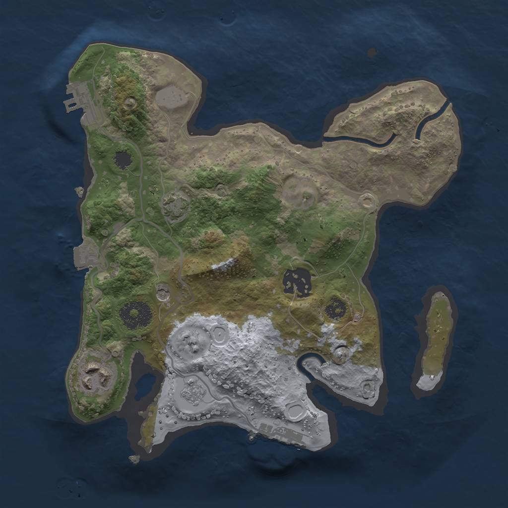 Rust Map: Procedural Map, Size: 2500, Seed: 50, 10 Monuments