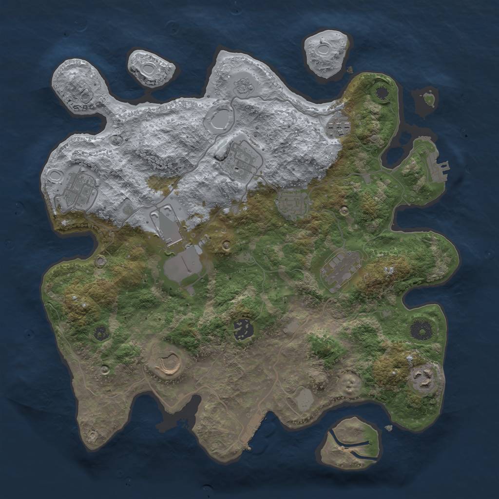 Rust Map: Procedural Map, Size: 3500, Seed: 1775445049, 15 Monuments
