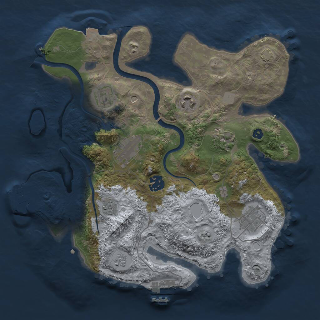 Rust Map: Procedural Map, Size: 3000, Seed: 941536078, 13 Monuments