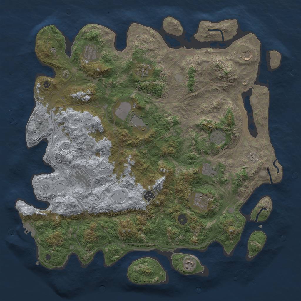 Rust Map: Procedural Map, Size: 4500, Seed: 2026454, 17 Monuments