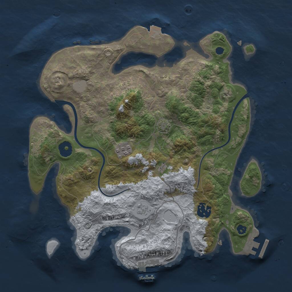Rust Map: Procedural Map, Size: 3000, Seed: 61293, 7 Monuments