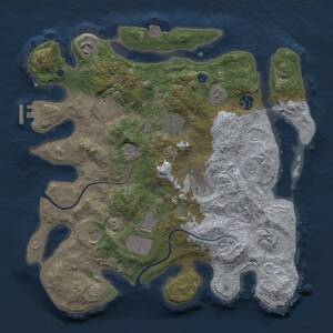 Thumbnail Rust Map: Procedural Map, Size: 3500, Seed: 807466, 13 Monuments