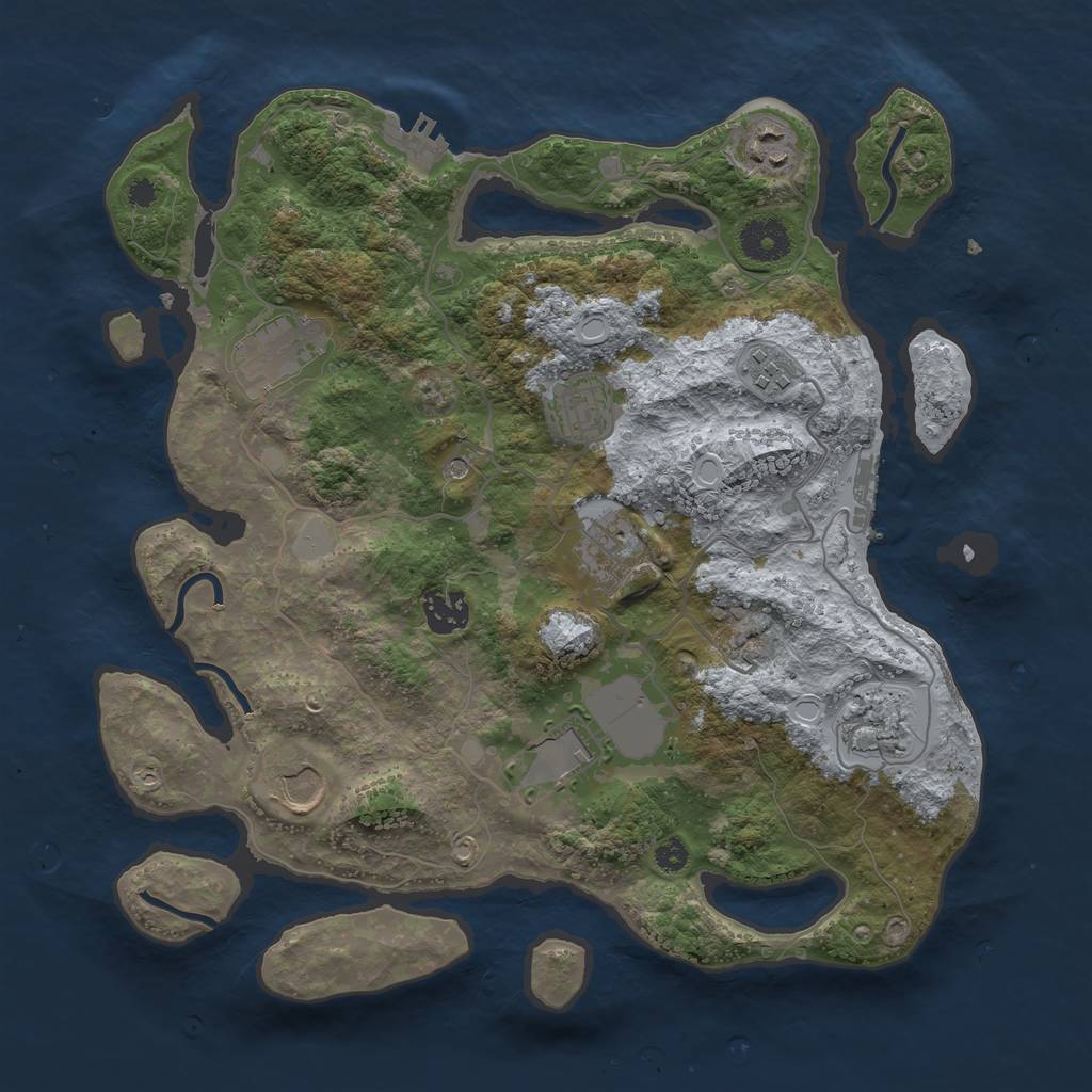 Rust Map: Procedural Map, Size: 3500, Seed: 5566510, 15 Monuments