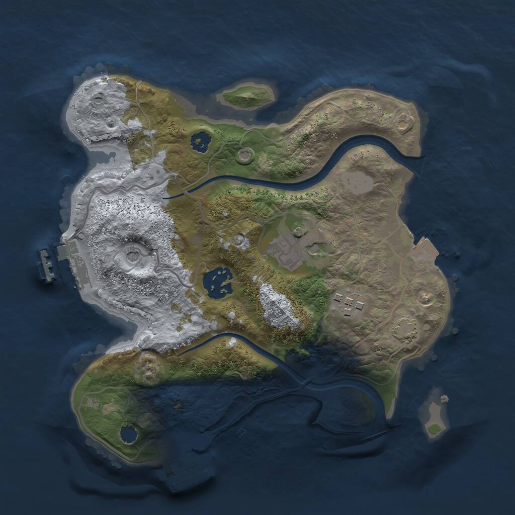 Rust Map: Procedural Map, Size: 2500, Seed: 6011518, 8 Monuments