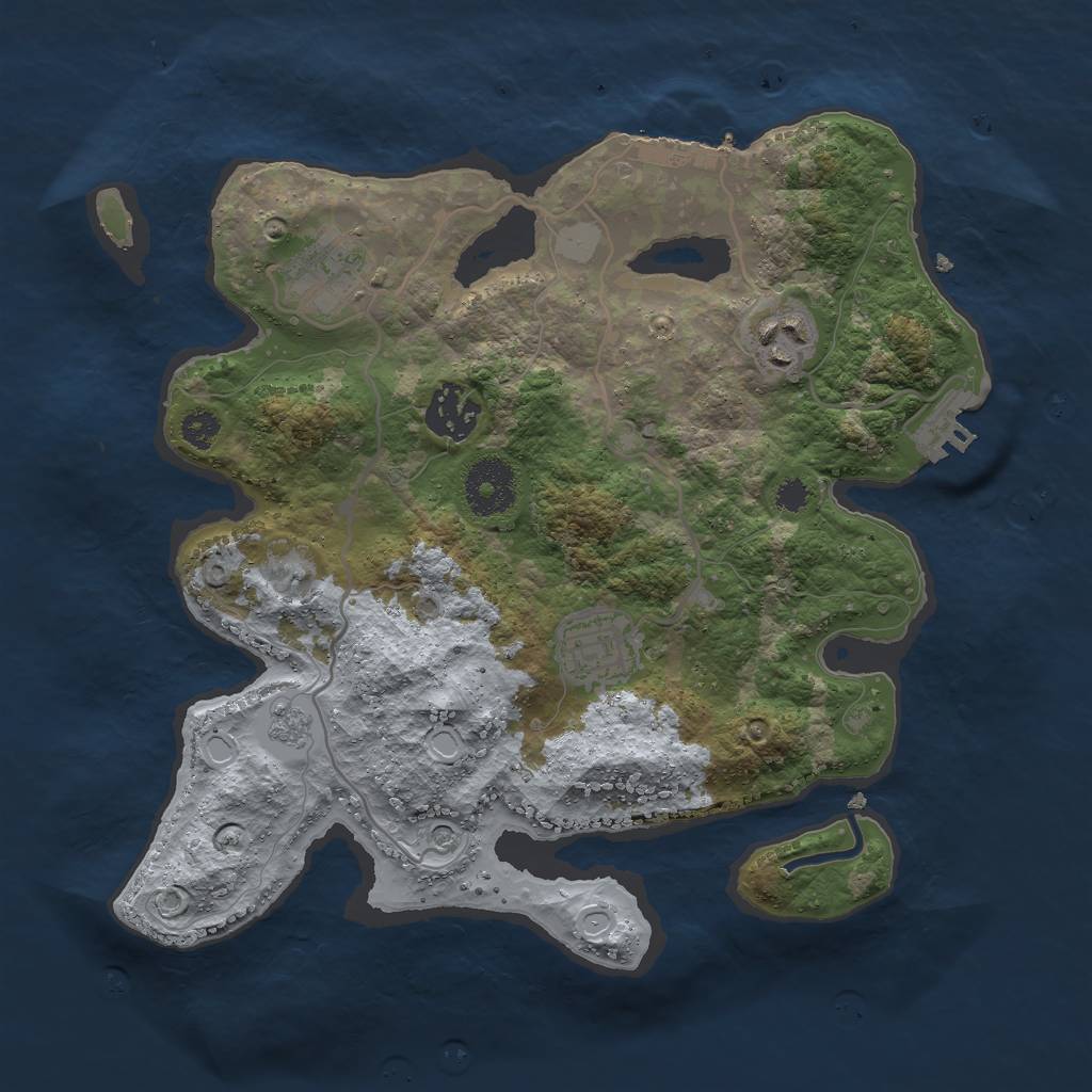 Rust Map: Procedural Map, Size: 3000, Seed: 314159, 11 Monuments