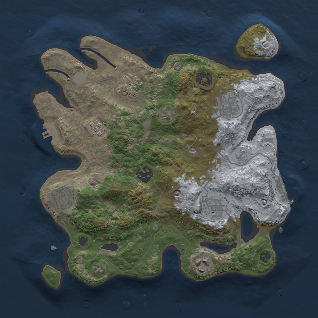 Rust Map: Procedural Map, Size: 3000, Seed: 35978762, 14 Monuments